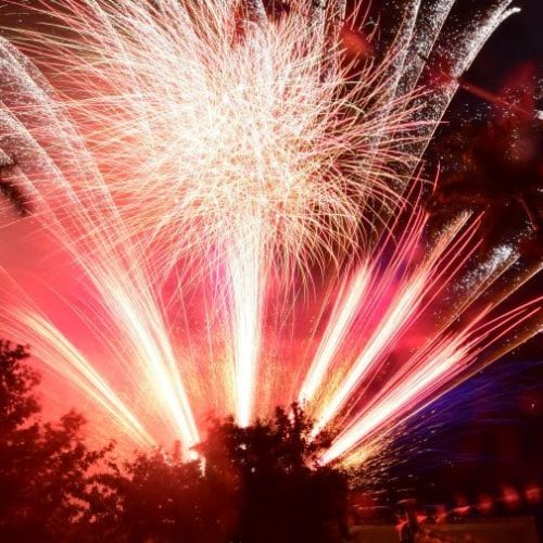 Feuerwerk zum französichem Nationalfeiertag auf La Réunion